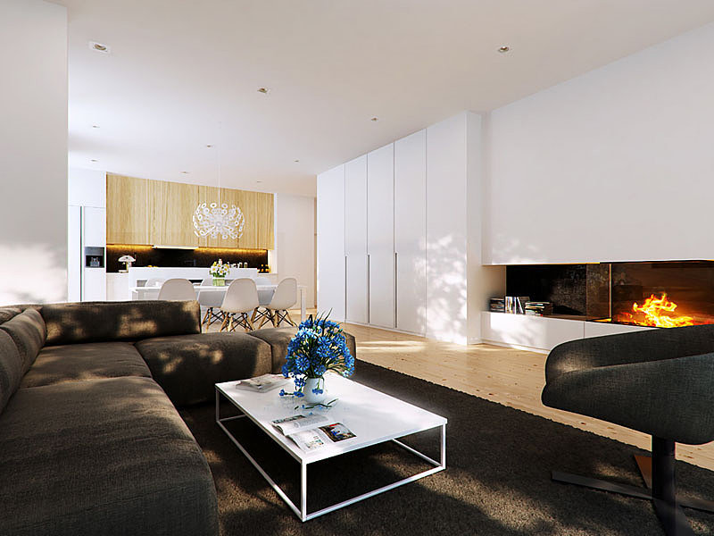 Brown-Modern-Living-Room-Design-with-Fireplace-by-PM-Studio