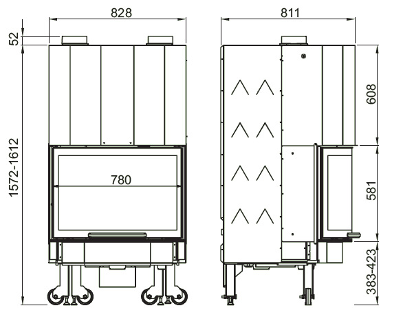 Monoblocco 750 Panoramic Cast Iron