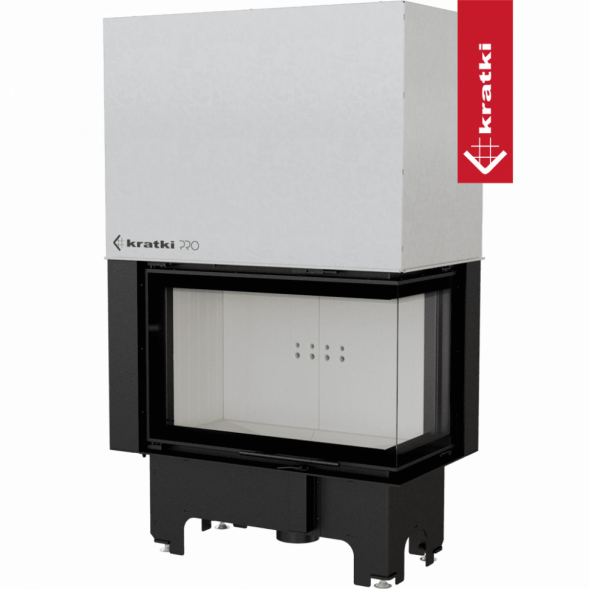 Топка Kratki PRO VNP/810/410 угловое стекло справа, гильотина (Белая футеровка)