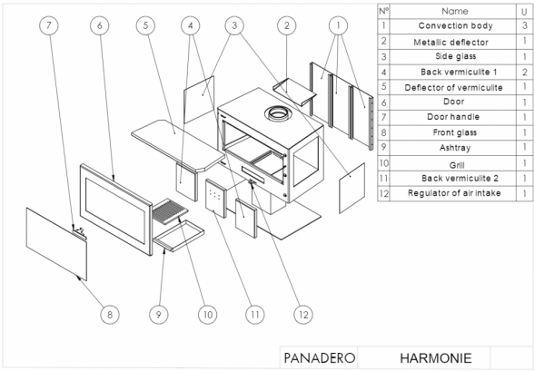 Дровяной камин PANADERO Harmonie Trivision стальной