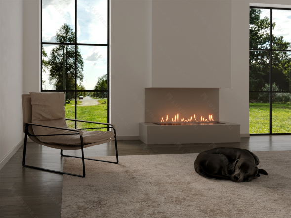 Автоматический биокамин Lux Fire Smart Flame 1800 RC INOX