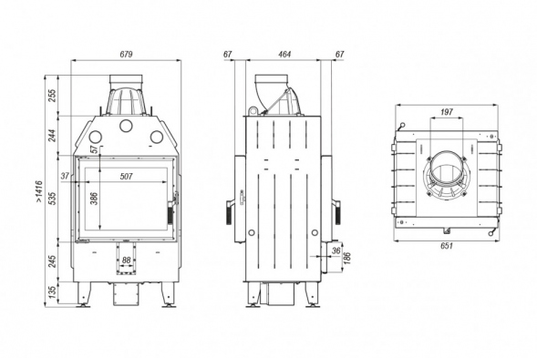 Топка DEFRO HOME INTRA SM T, 10кВт, 651/535мм, туннел283966
